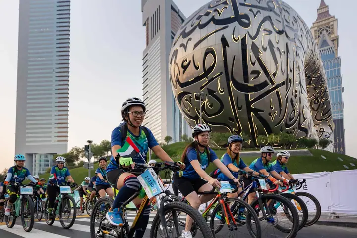 Dubai Ride bib collection: photo from the venue